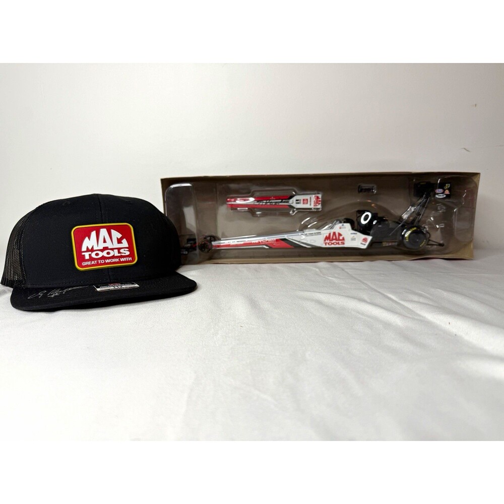 Doug Kalitta Signed 2023 Mac Tools NHRA Dragster 1:24 + Autographed Hat